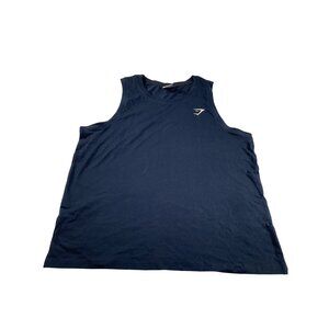 Gymshark Mens Navy Blue Muscle Tank Top Sleeveless Gym Shirt Size L workout NWOT